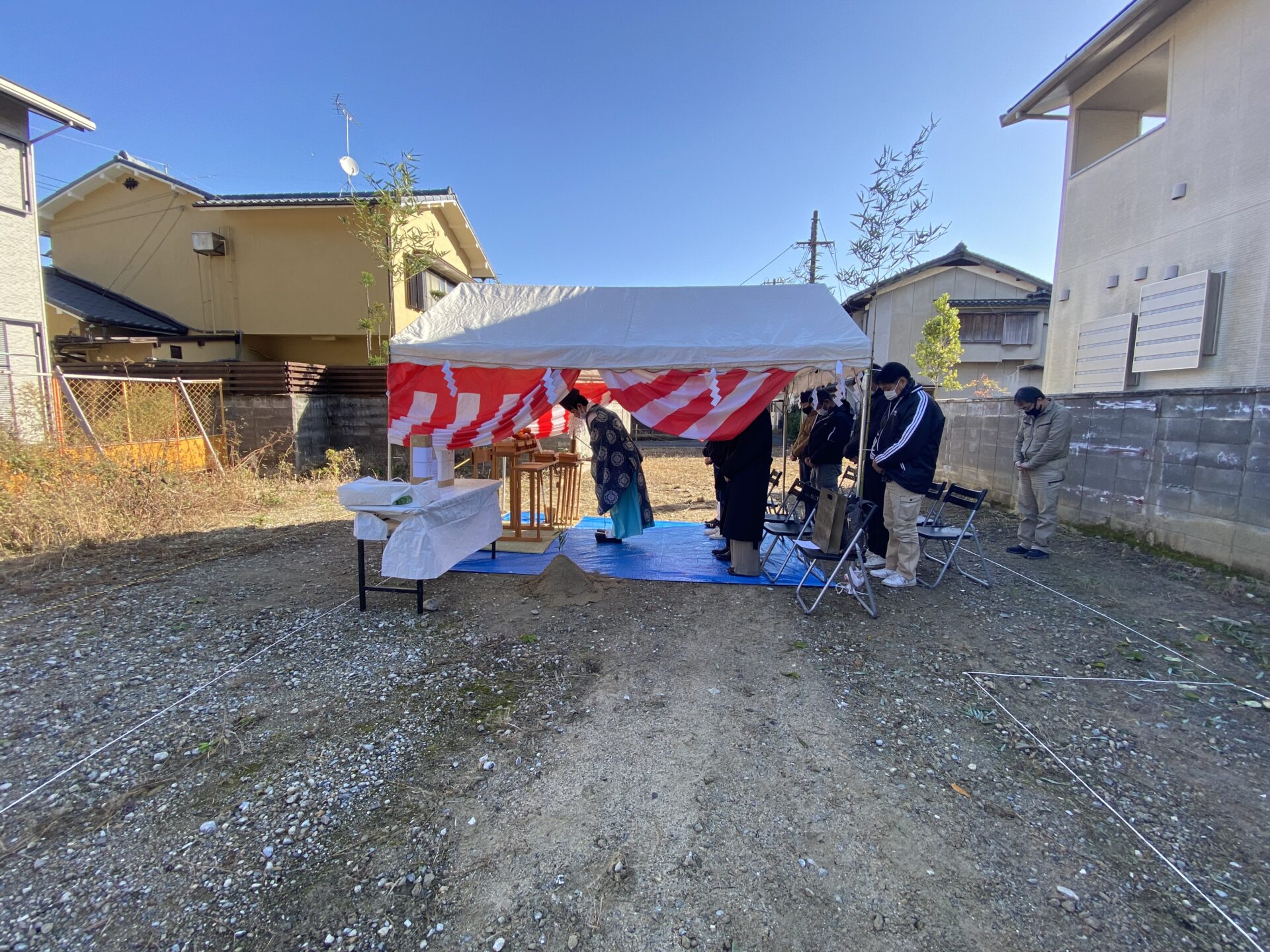 快晴の地鎮祭